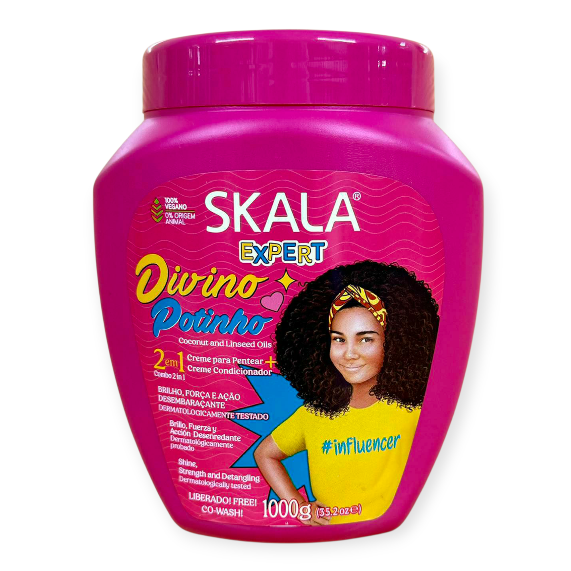 Scala Divino Botinho 2 in 1 Moisturizing, Nourishing and Detangling Cream for Curly Children's Hair - 1000g