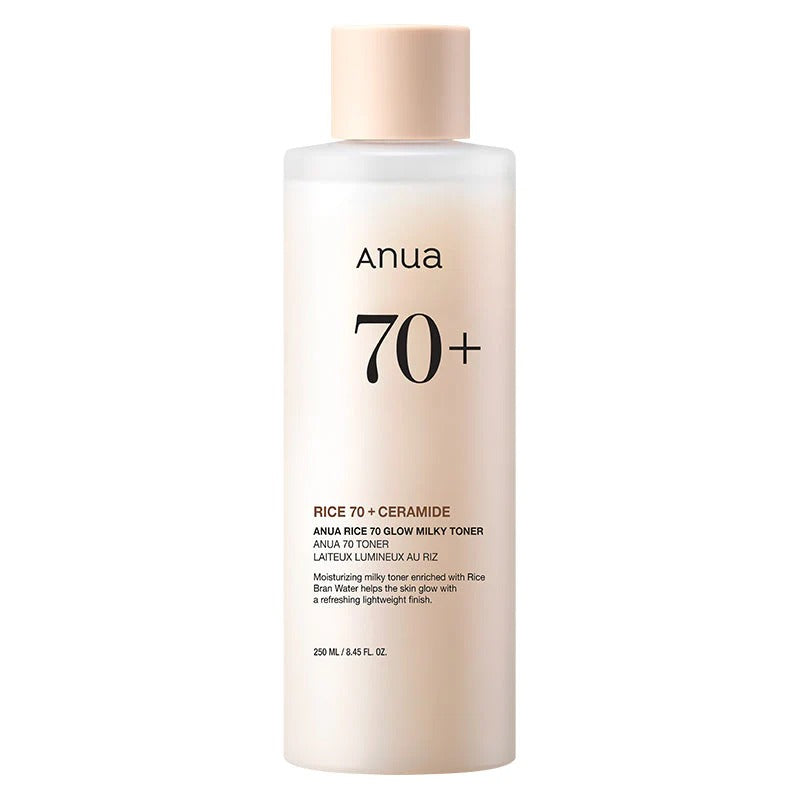 ANOA Rice Bran Water 70% + Ceramide Hydration &amp; Glow Toner - 250ml