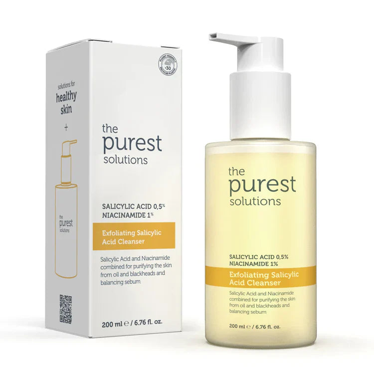 Cleansing and exfoliating gel with salicylic acid and niacinamide for oily and combination skin