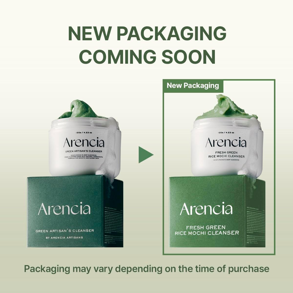 Arincia Fresh Green Mochi Rice Cleanser - 120g