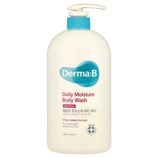 Derma B Daily Moisturizing Body Wash with Refreshing Peach Scent - 1000ml